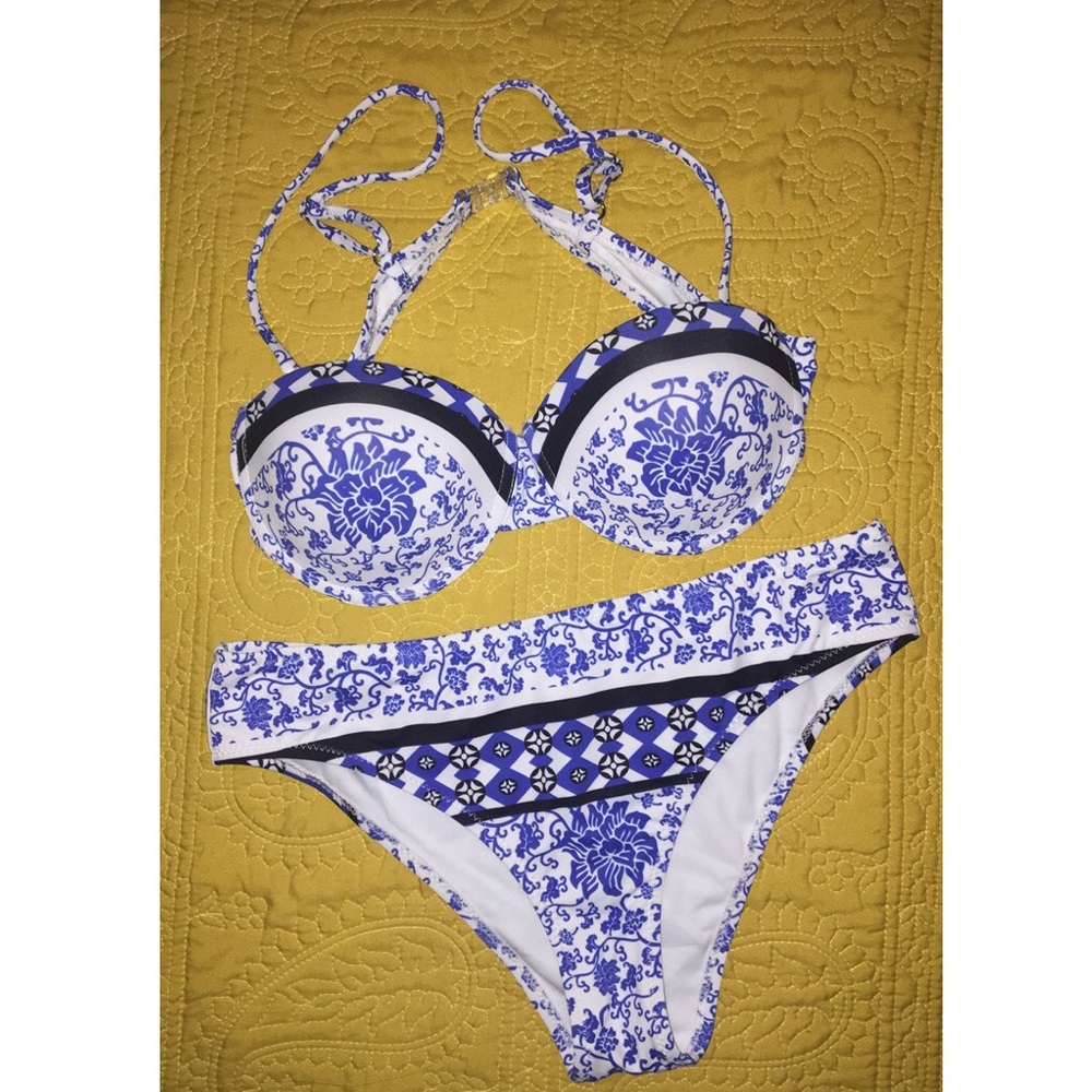 Blue & White Bikini